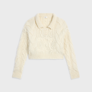 Sweater In Aran Mohair And Wool