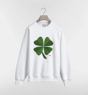 Sweatshirt with Dior Clover Embroidery, Relaxed Fit