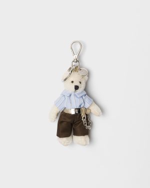 Teddy Bag Charm With Metal Ring