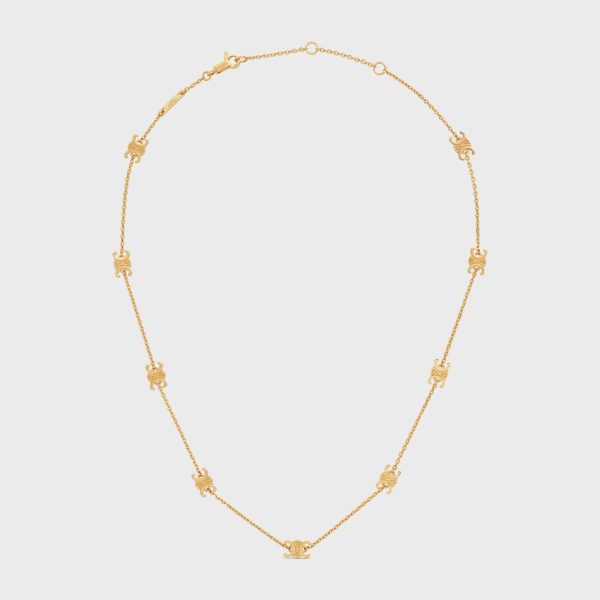 Triomphe Mini Triomphe Necklace In Brass With Gold Finish