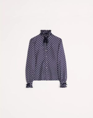 Twill Shirt With Plus De Pois Print