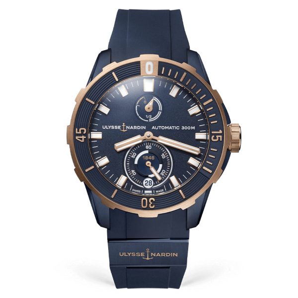 ulysse-nardin-diver-chronometer-blue-gold-rubber-titanium-strap-44mm Ulysse Nardin - Diver Chronometer Blue & Gold - Rubber & Titanium strap - 44mm
