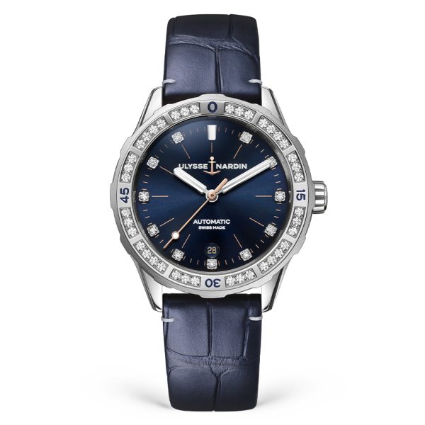 ulysse-nardin-lady-diver-blue-alligator-leather-strap-39mm Ulysse Nardin - Lady Diver Blue - Alligator Leather Strap - 39mm