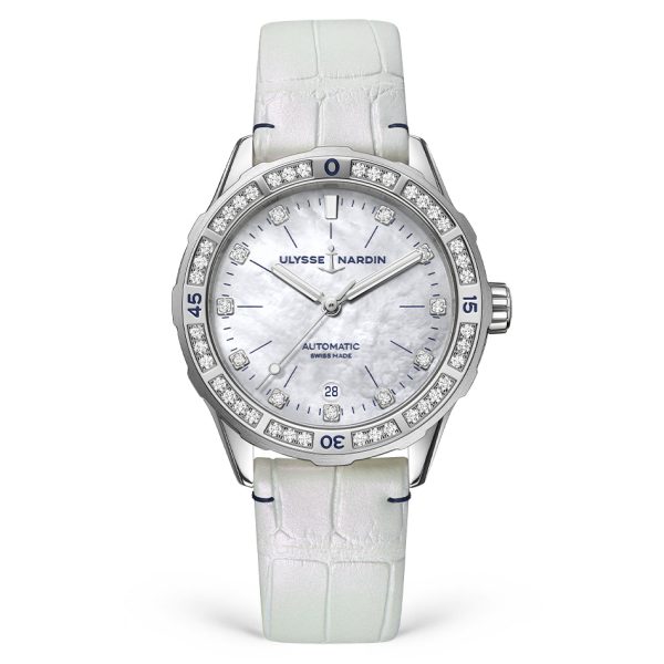 ulysse-nardin-lady-diver-white-alligator-leather-strap-39mm Ulysse Nardin - Lady Diver White - Alligator Leather Strap - 39mm