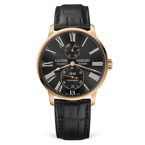 ulysse-nardin-marine-torpilleur-gold-black-alligator-leather-strap-42mm Ulysse Nardin - Marine Torpilleur Gold Black - Alligator Leather Strap - 42mm