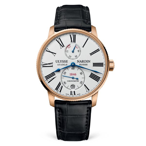 ulysse-nardin-marine-torpilleur-gold-white-alligator-leather-strap-42mm Ulysse Nardin - Marine Torpilleur Gold White - Alligator Leather Strap - 42mm