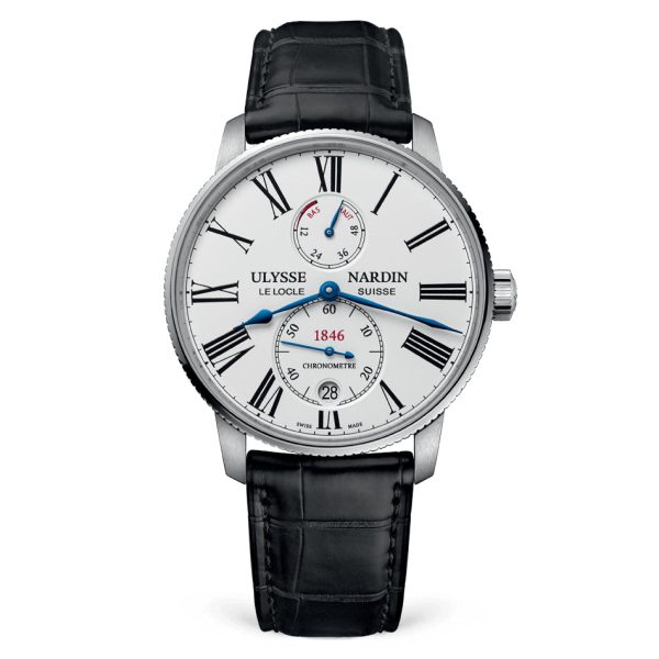 ulysse-nardin-marine-torpilleur-white-alligator-leather-strap-42mm Ulysse Nardin - Marine Torpilleur White - Alligator Leather Strap - 42mm
