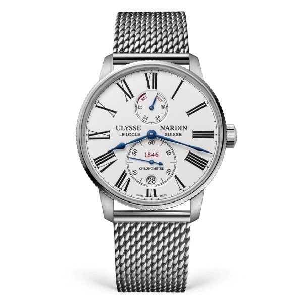 ulysse-nardin-marine-torpilleur-white-steel-mesh-bracelet-42mm Ulysse Nardin - Marine Torpilleur White - Steel Mesh Bracelet - 42mm