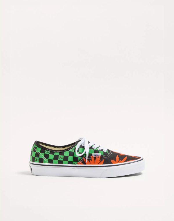 Valentino Garavani And Vans Low-Top Fabric Trainer With Vlogo Checkerboard Print And Tropical Leaves Print