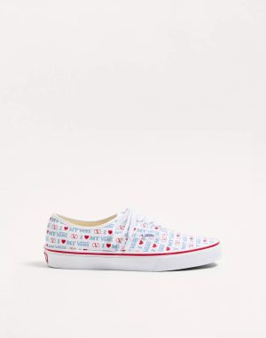 Valentino Garavani And Vans Low-Top Trainer In Valentino Vans Love Print Fabric