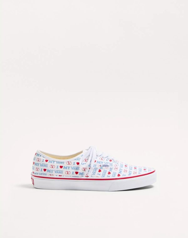 Valentino Garavani And Vans Low-Top Trainer In Valentino Vans Love Print Fabric