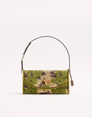 Valentino Garavani DeVain Small Shoulder Bag in Jacquard Lurex Fabric