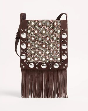 Valentino Garavani Nellc?te Embroidered Shoulder Bag With Fringes