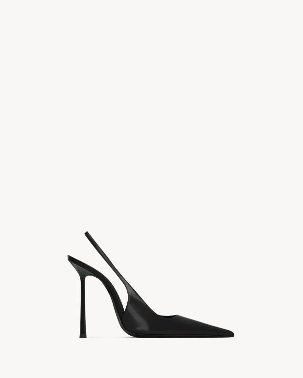 Vendome Slingback Pumps In Glazed Leather