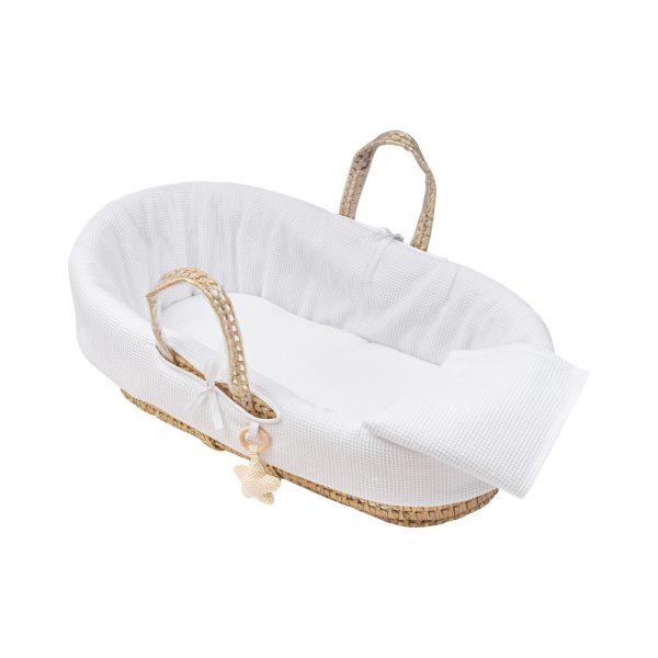 Waffle Moses Basket in White