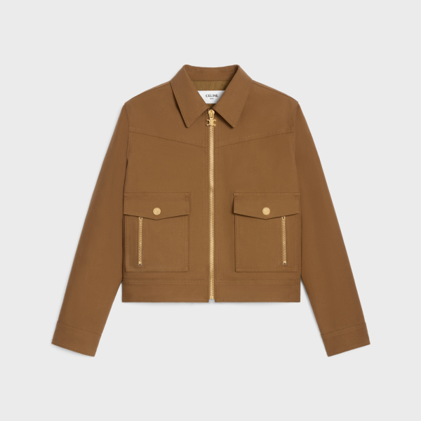 Western Blouson Jacket In Cotton Twill
