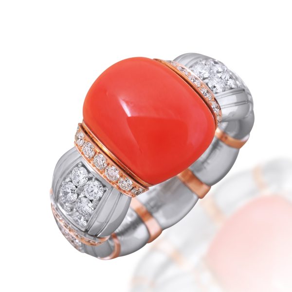 Xpandable? diamond and coral ring