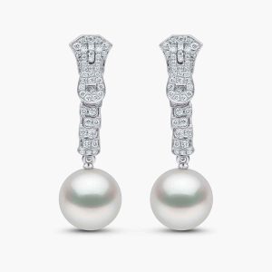 zyyp-18k-white-gold-south-sea-pearl-and-diamond-zip-earrings Zyyp 18K White Gold South Sea Pearl and Diamond Zip Earrings