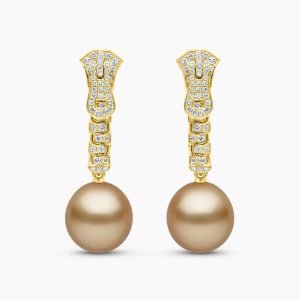 zyyp-18k-yellow-gold-south-sea-pearl-and-diamond-zip-earrings Zyyp 18K Yellow Gold South Sea Pearl and Diamond Zip Earrings